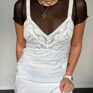 Vintage slip dress white